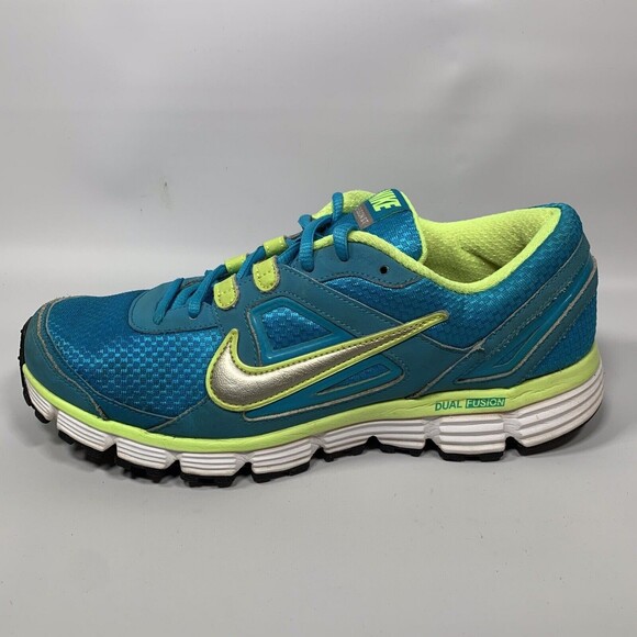 Nike Womens Size 10 Dual Fusion ST 407847-401 Blue Neon Running Shoes Lace Up - Picture 4 of 11